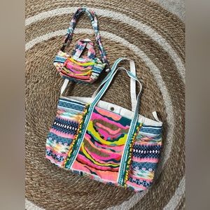 Mommy and Me Beaded Embroidered Totes